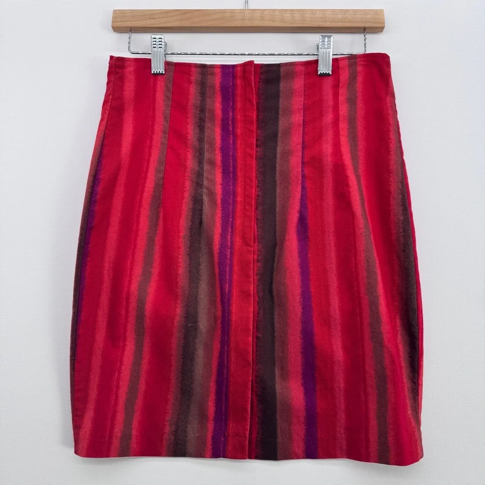 Vintage Paul et Duffier Striped Pencil Skirt Size 10 Intellectual Power Dressing
